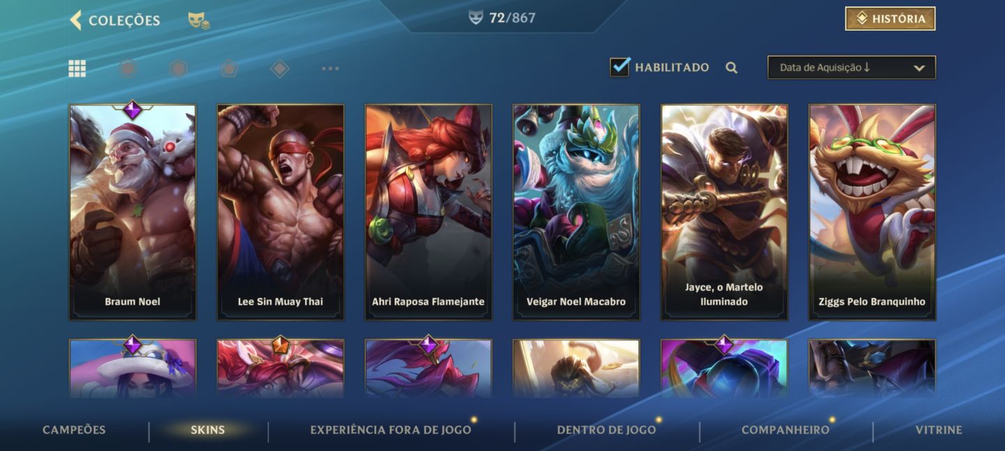 Conta Wild Rift Nv128 Desafiante na última season,com skins tops