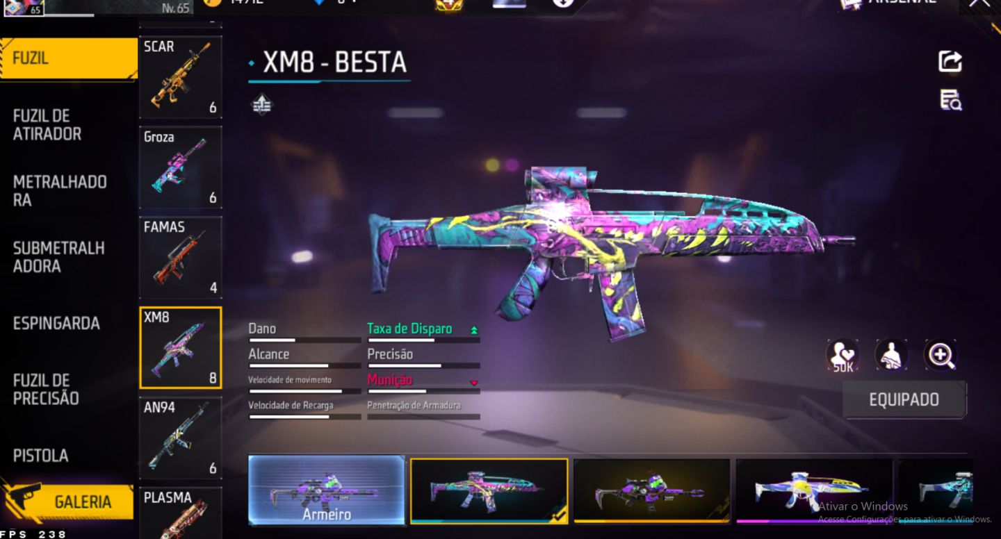 Conta free fire dois punhos full acess