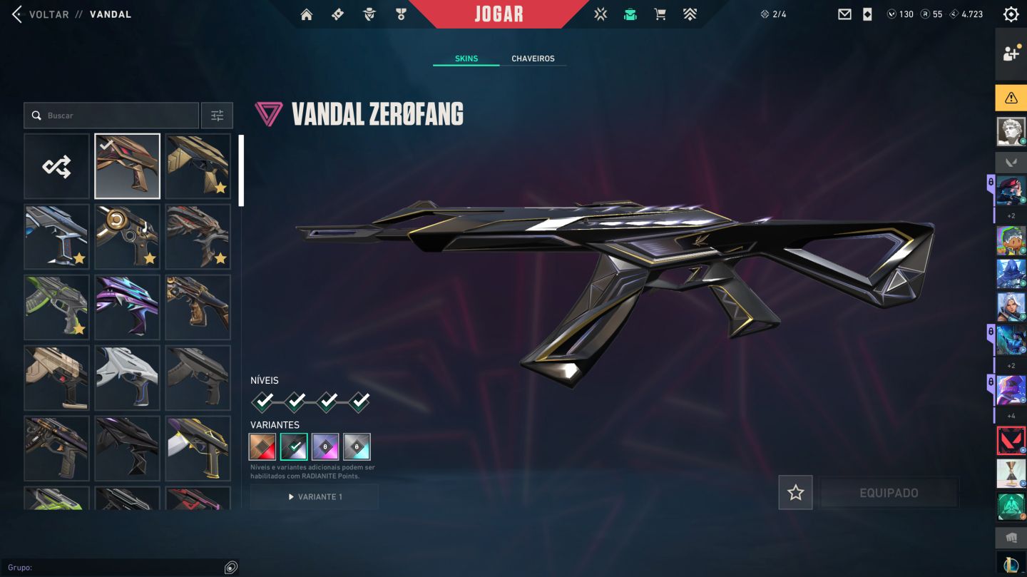 Conta Valorant 1700R$ Gastos, 11 Skins Vandal, 2 Faca, 1 Op, 3 Phantom, 1 Ghost