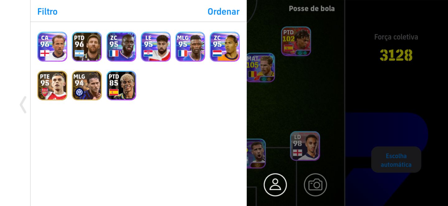 Conta intermediária com o neuer 107 e de bruyne 105