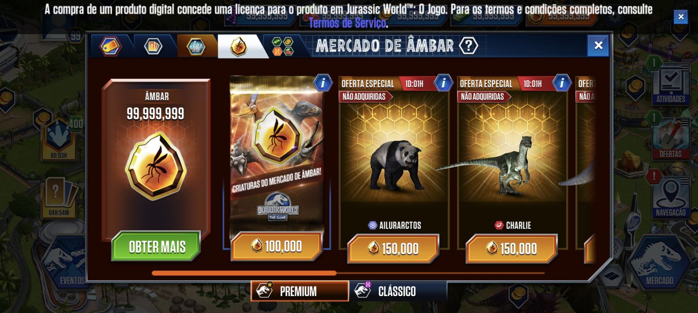 CONTAS JURASSIC WORLD THE GAME RECURSOS FULL + LVL MAX