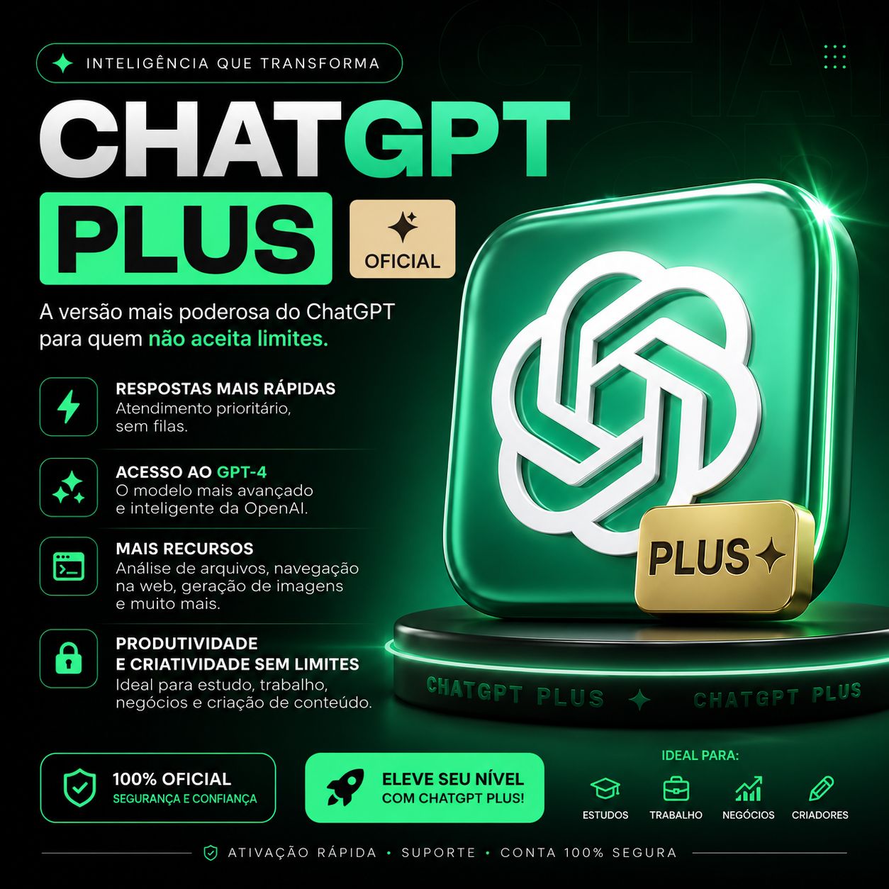 (MAIS BARATO) CHAT GPT 5.6 PLUS 30 DIAS PRIVADO