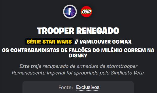 PROMOÇÃO!! Código Fortnite skin: Trooper Renegado [ Exclusivo Disney ]