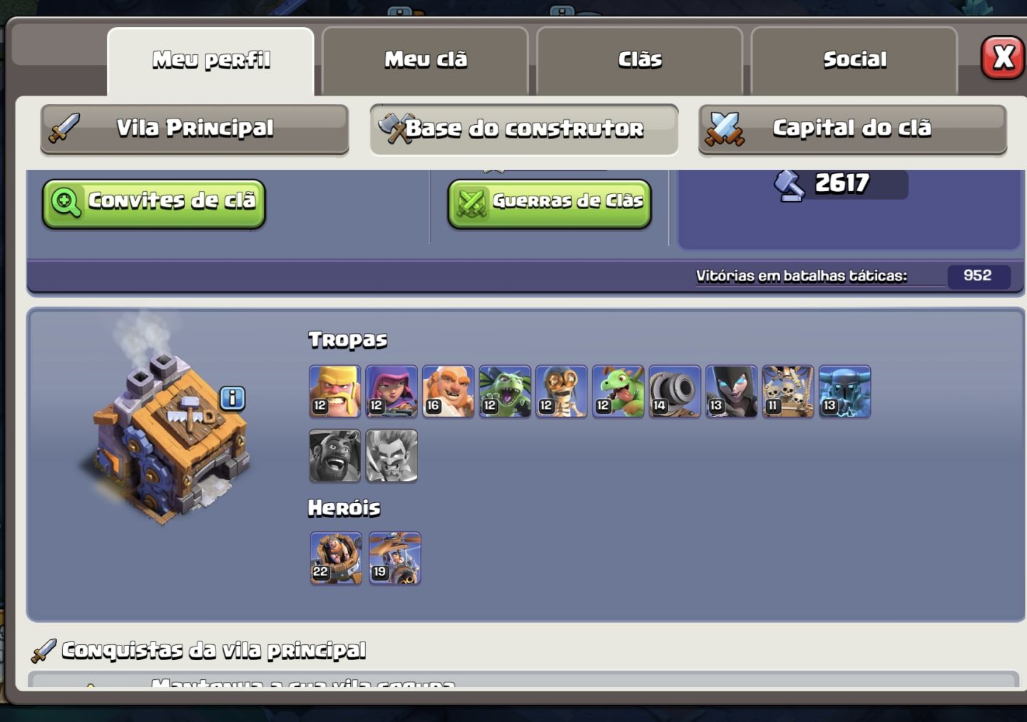 Conta Clash of clans cv14