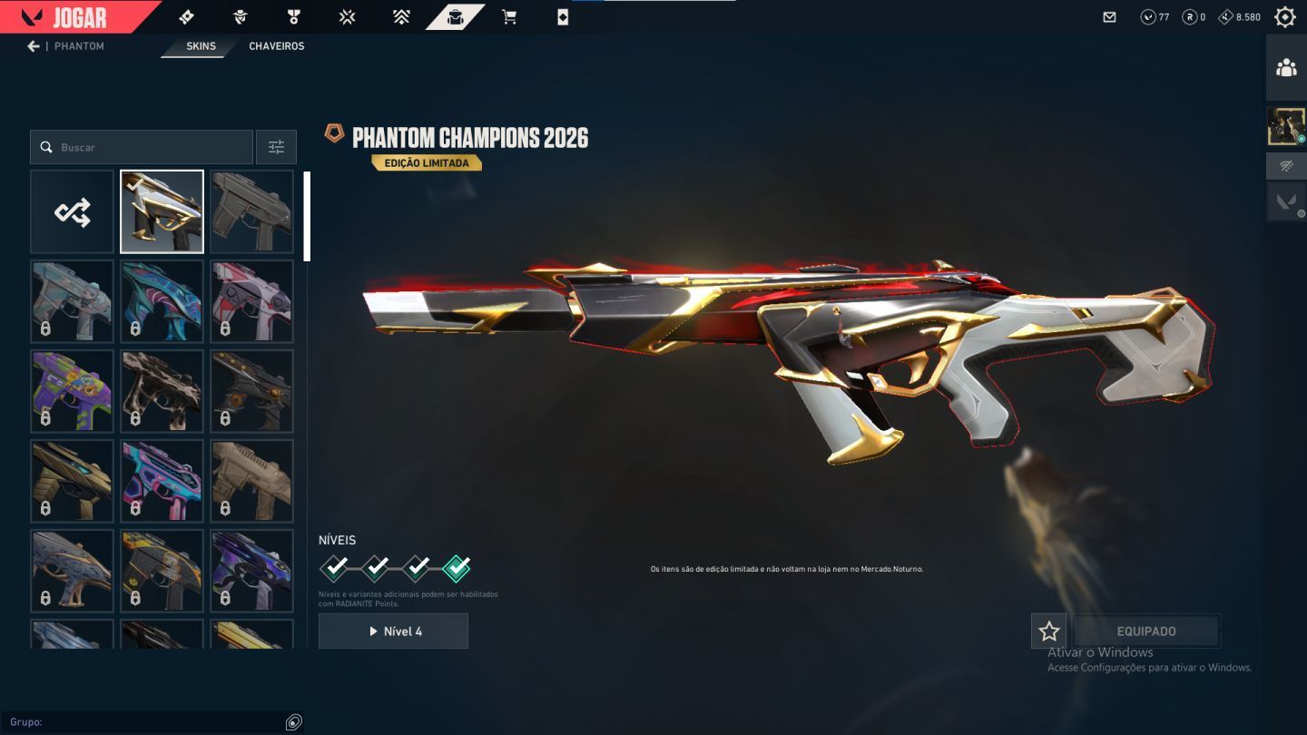 CONTA LVL 21 COM PACOTE CHAMPIONS 2026 + VANDAL SUBLIME + EMAIL DE CRIAÇÃO