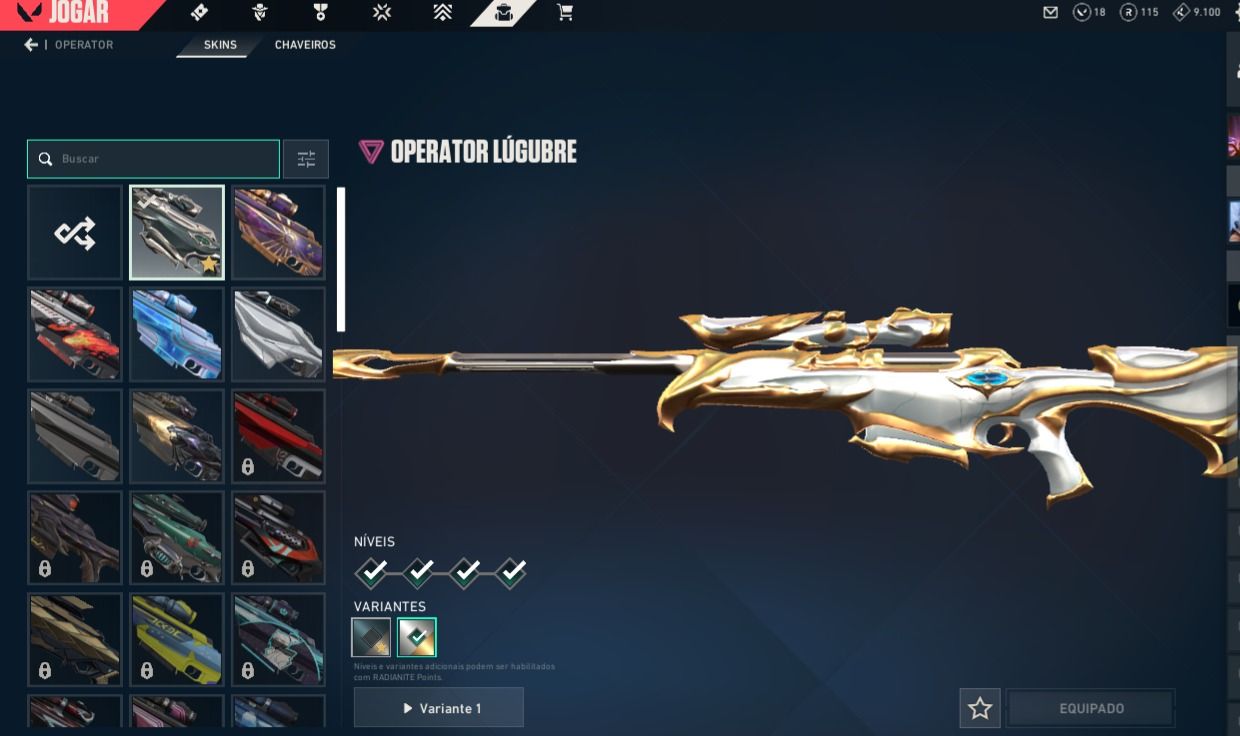 Conta Valorant Nível 272 | Diamante 1 | Vandal RGX, Faca Saqueador...