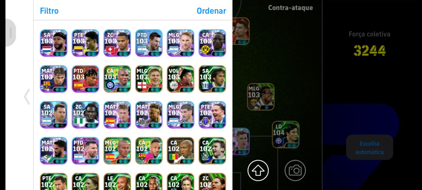 CONTA ABSURDA DE EFOOTBALL COM CR7 107 DEL PIERO 107 E PETER CECH 108
