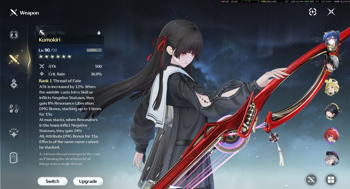 CONTA RANK 70 WUWA IUNO S6R2 + CHISA S0R1+Cartethyia S0R1