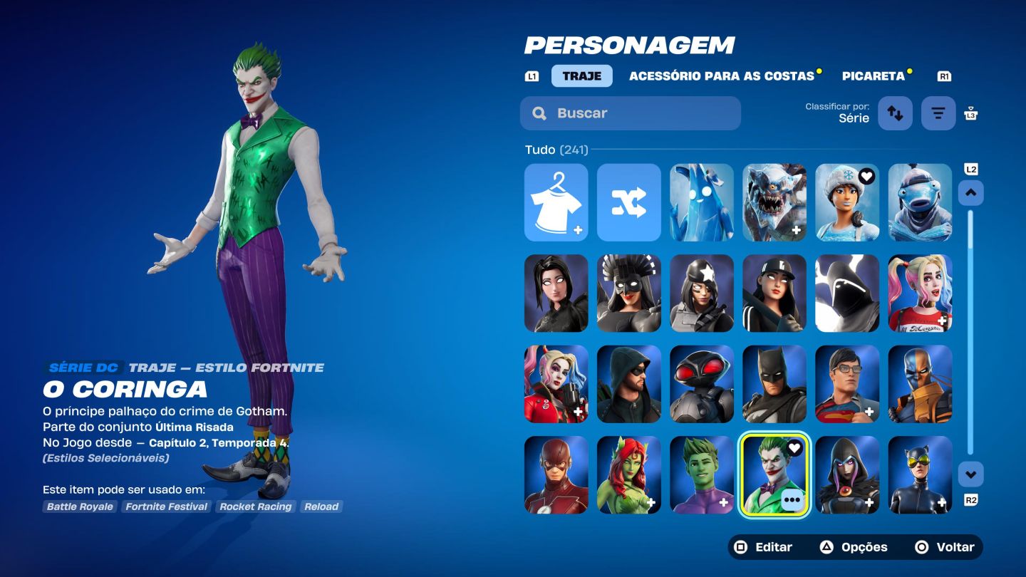 CONTA FORTNITE: 242 SKINS + 184 PICARETAS | KRATOS PS5 + MACHADO DO KRATOS
