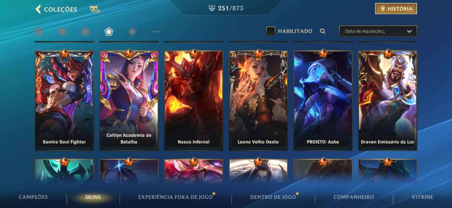 CONTA WILD RIFT DESAPEGO| 251 SKINS | 50K COLEÇÃO | MÍTICAS + PRESTÍGIO + SKINS