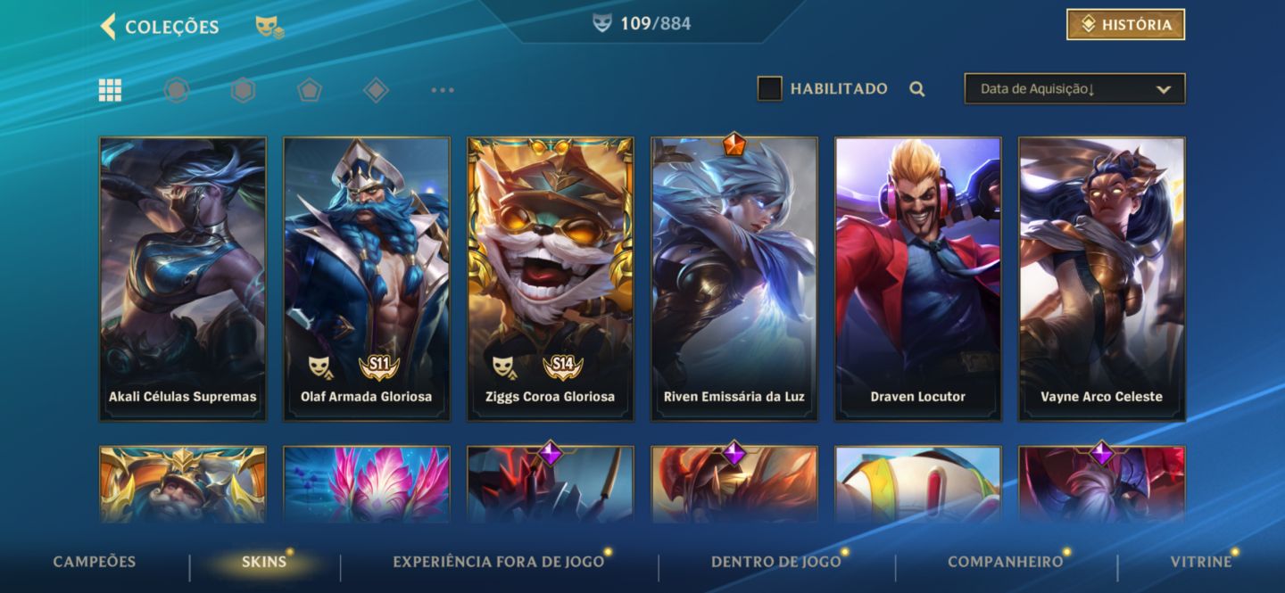 CONTA WILD RIFT 109 SKINS + RANKS EXCLUSIVOS