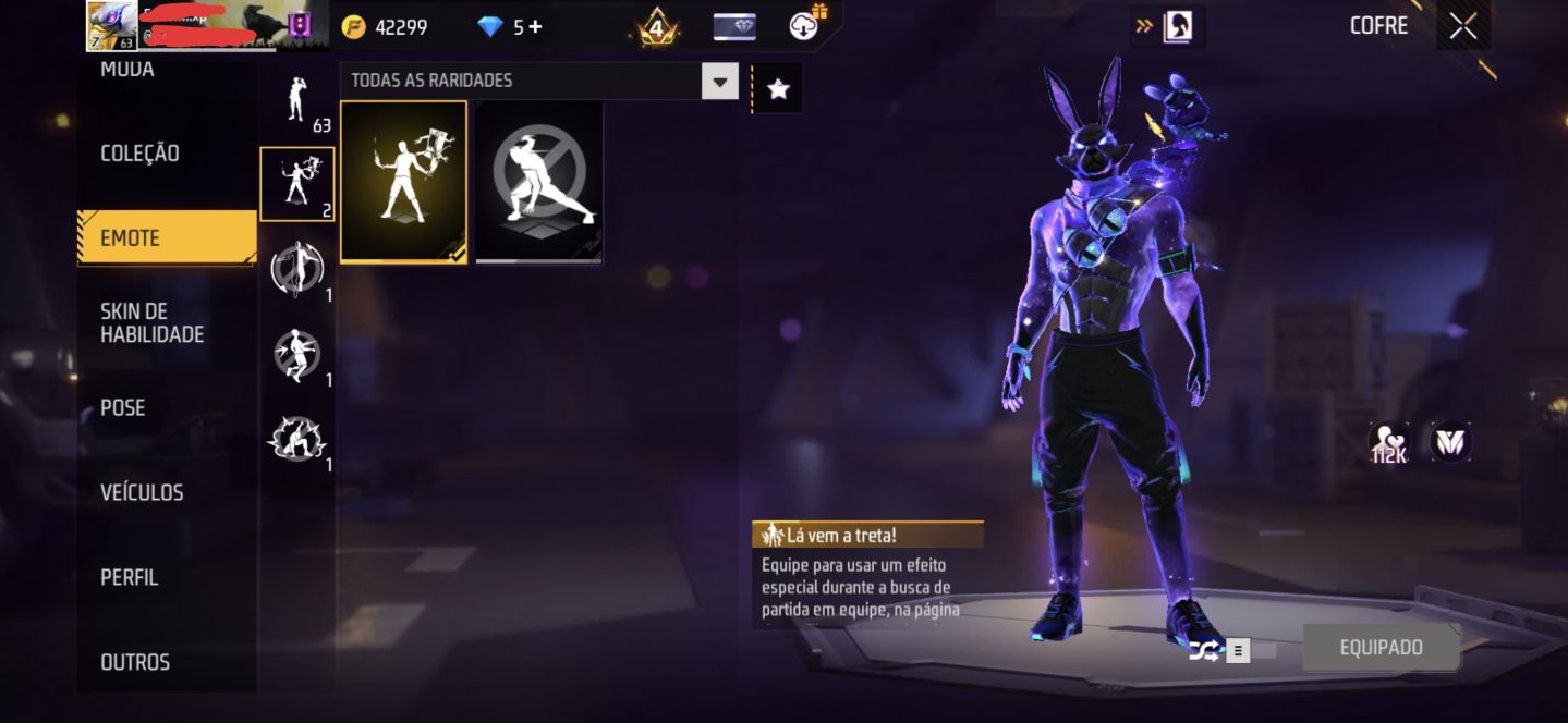 Conta FF 2020 gemada, possui diversas skins raras.