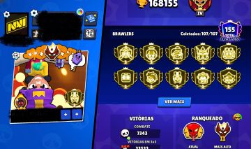 CONTA DE BRAWL STARS COM 10 PRESTIGIOS 3 E 168.000 TROFEUS A VENDA, 10% OFF!!!!!
