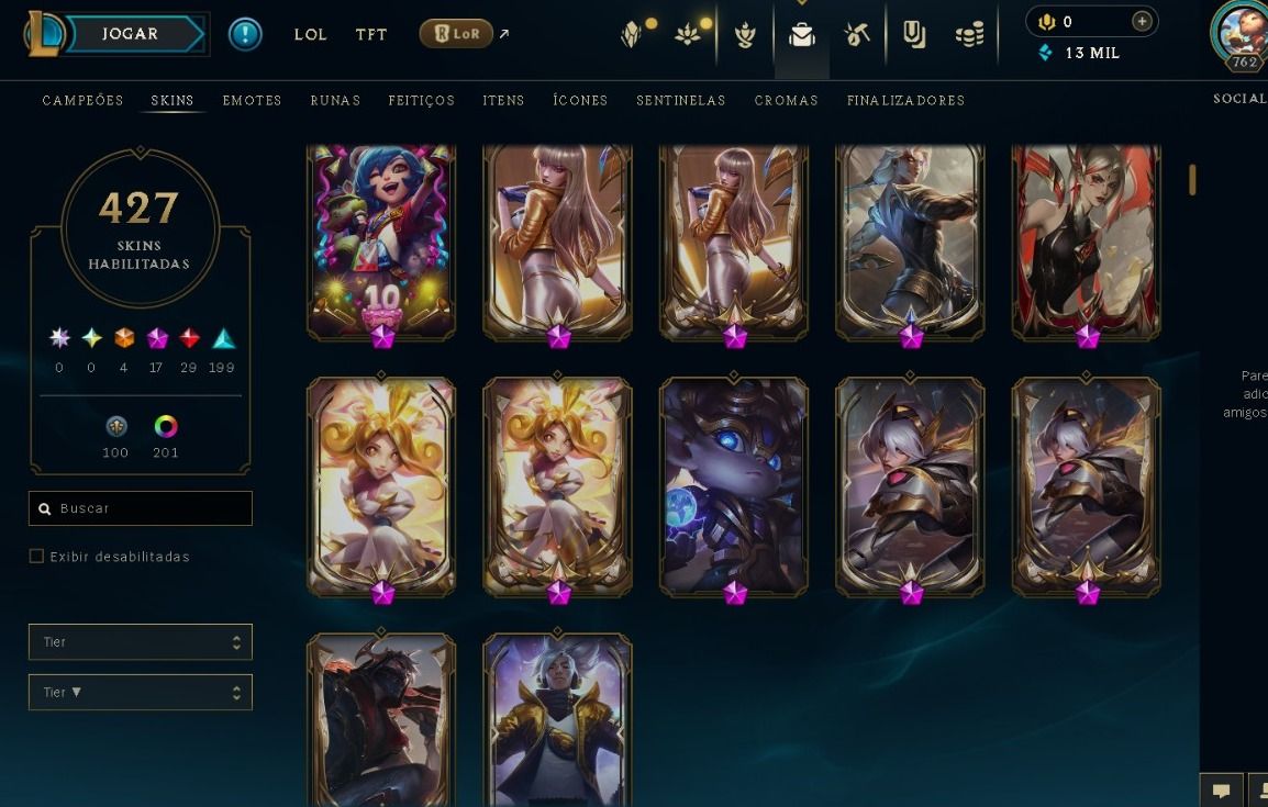 [FULL ACESSO] Conta LOL e VALORANT- LOL: 487 Skins