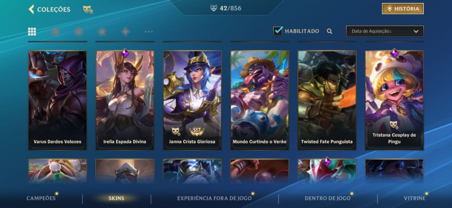 Conta Wild rift com diversas skins raras