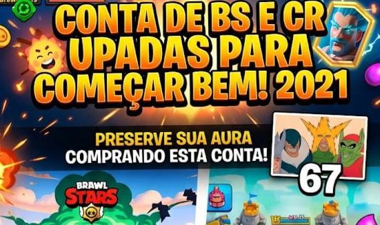 CONTA DE BS 35K, 2021 (8bit v8) + clash royale 4 anos arena 16!