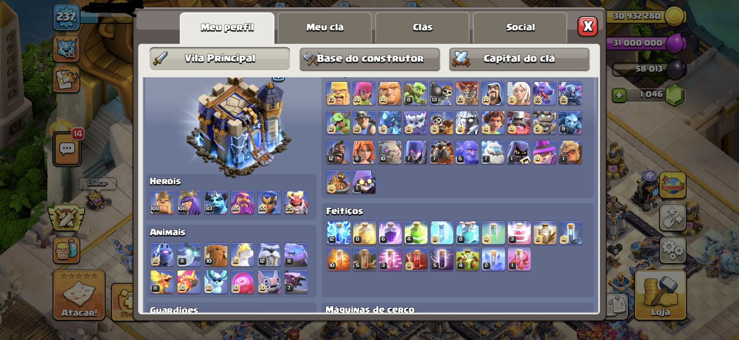 CONTA DE CLASH OF CLANS FULL