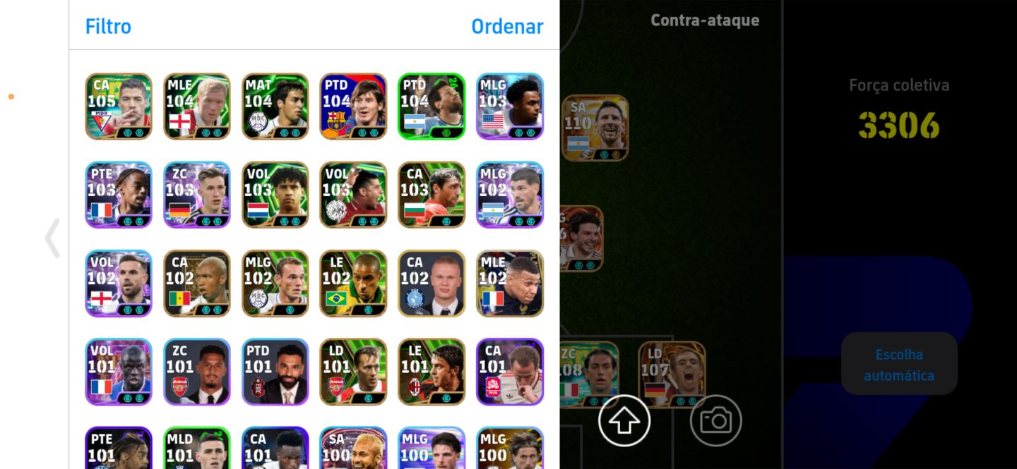 CONTA EFOOTBALL MOBILE - 3306 DE FORÇA COLETIVA