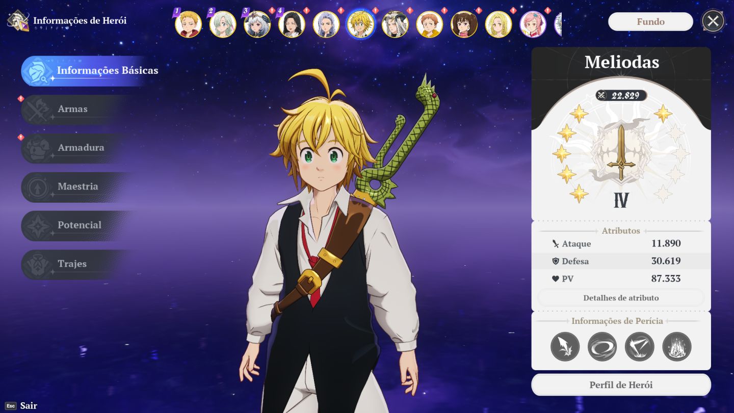 CONTA ELIZABETH P10 É MELIODAS P6 PODENDO PEGA P8 + LANCELOT P4