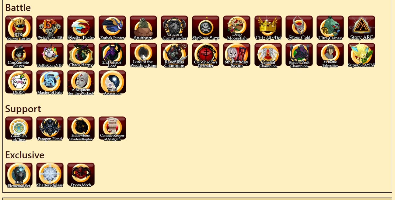 CONTA AQW 66 ACHIEVEMENTS / ENDGAME / VÁRIAS CLASSES