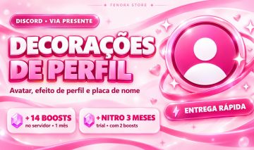 Decorações de Perfil Discord via Presente + 14 Boosts + Nitro 3 Meses | Entrega