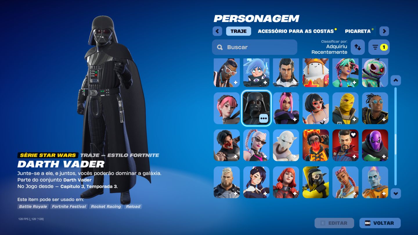 CONTA FORTNITE 143 SKINS + 174 JOGOS EPIC