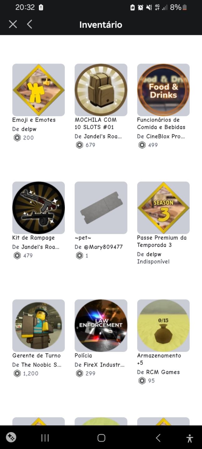 CONTA ROBLOX (Diversas GamePass Inclusas)