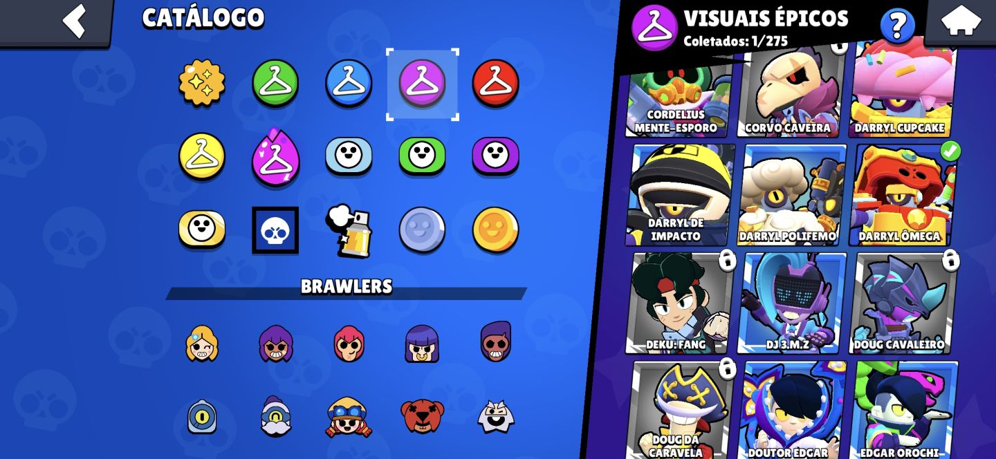 Conta Brawl Stars 19K Troféu | 50 Brawlers 3 lendário | 34 skins