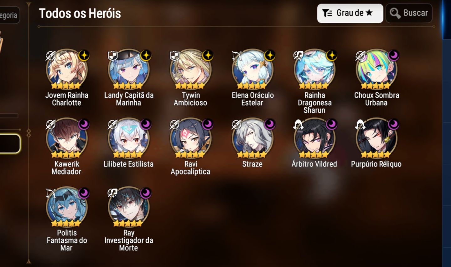 [EPIC SEVEN] CONTA MIDGAME. ALGUNS ML E LIMITADOS.