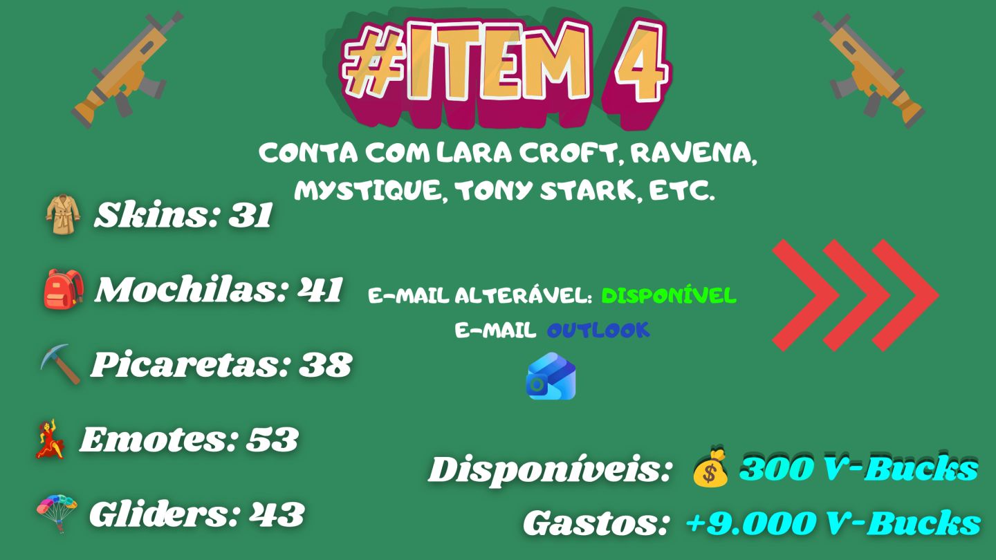 Contas Fortnite | Full Acesso | V-Bucks Gastos | Skins Raras | 87% Off Só Hoje!