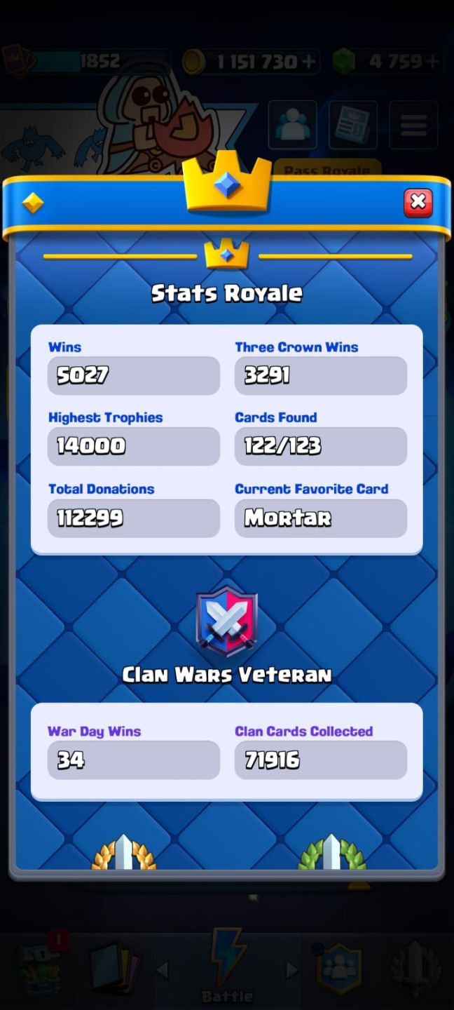 Conta Clash Royale, 14k troféus + evoluções e heróis e cartas nível max 16