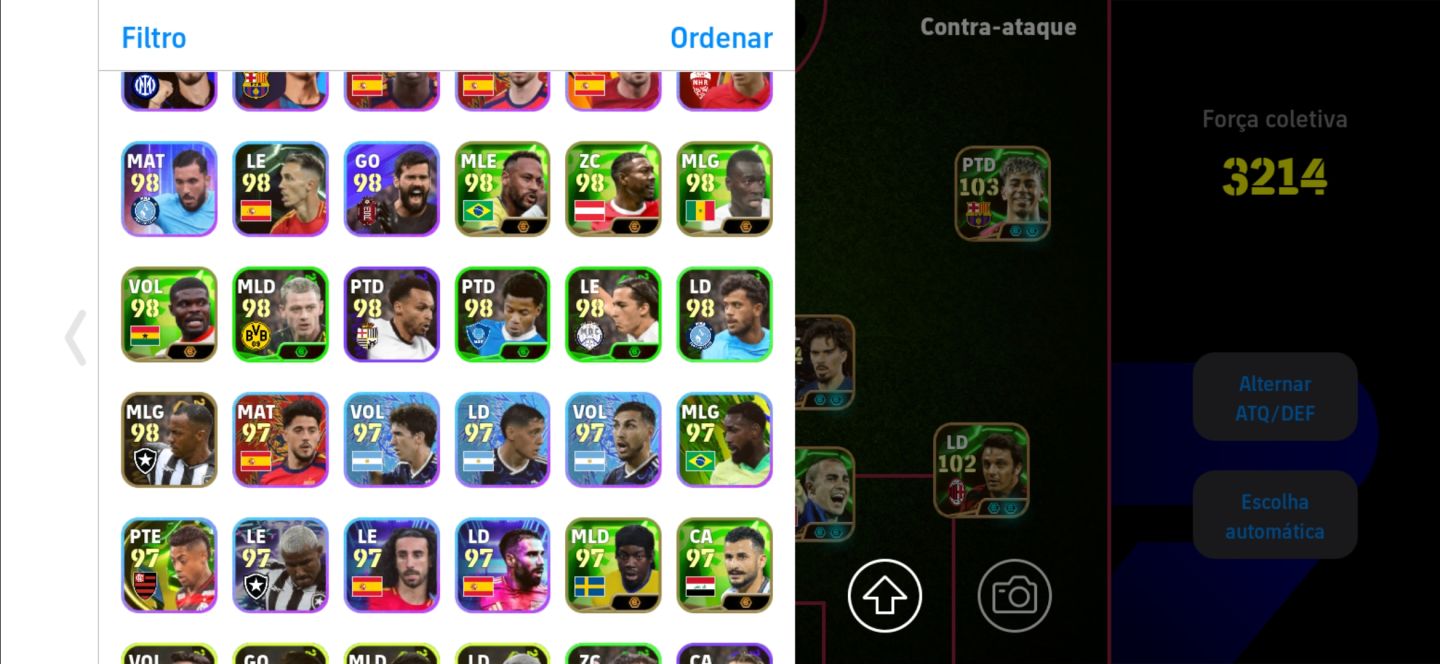 CONTA eFootball MOBILE À VENDA Força coletiva: 3214 [preço negociáve]