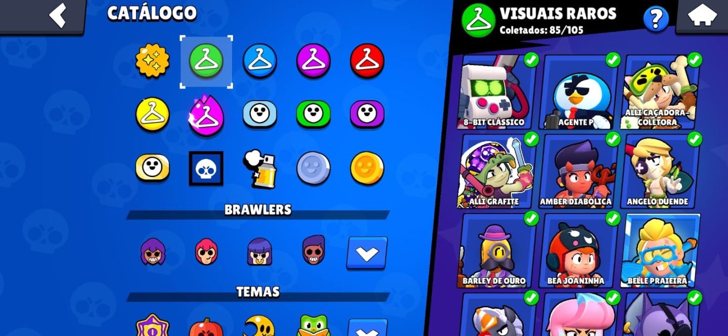 Brawl 89k de troféus com muitas skins raras e upadas!!