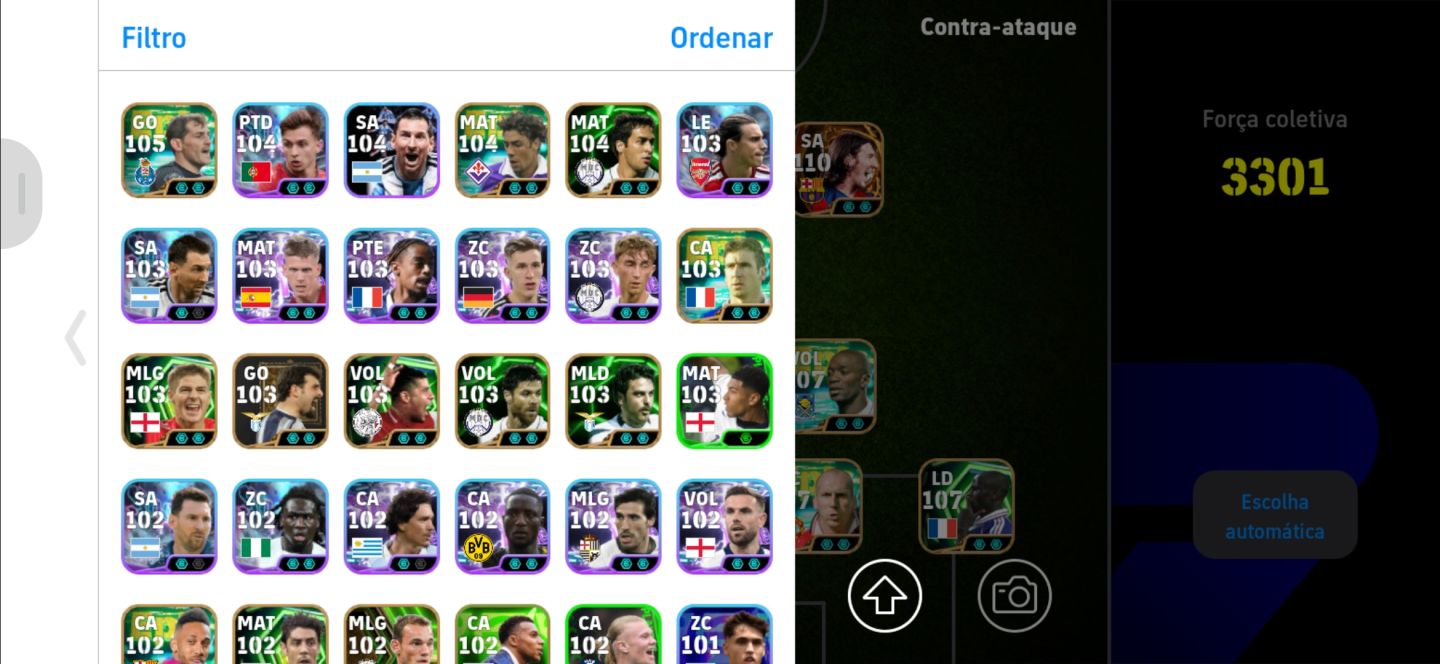 CONTA EFOOTBALL 3301 FORÇA | MESSI 110 + CRUYFF 108 + THURAM 108 SÓ KONAMI ID