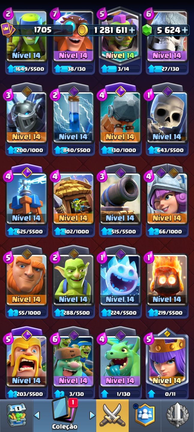 Conta Clash Royale 10,6k troféus, 5,6k gem