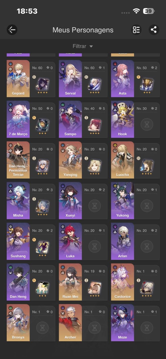 Conta de Genshin Ar 60