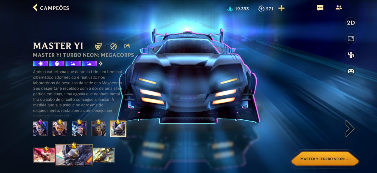 Conta wild rift com skins de master yi principalmente