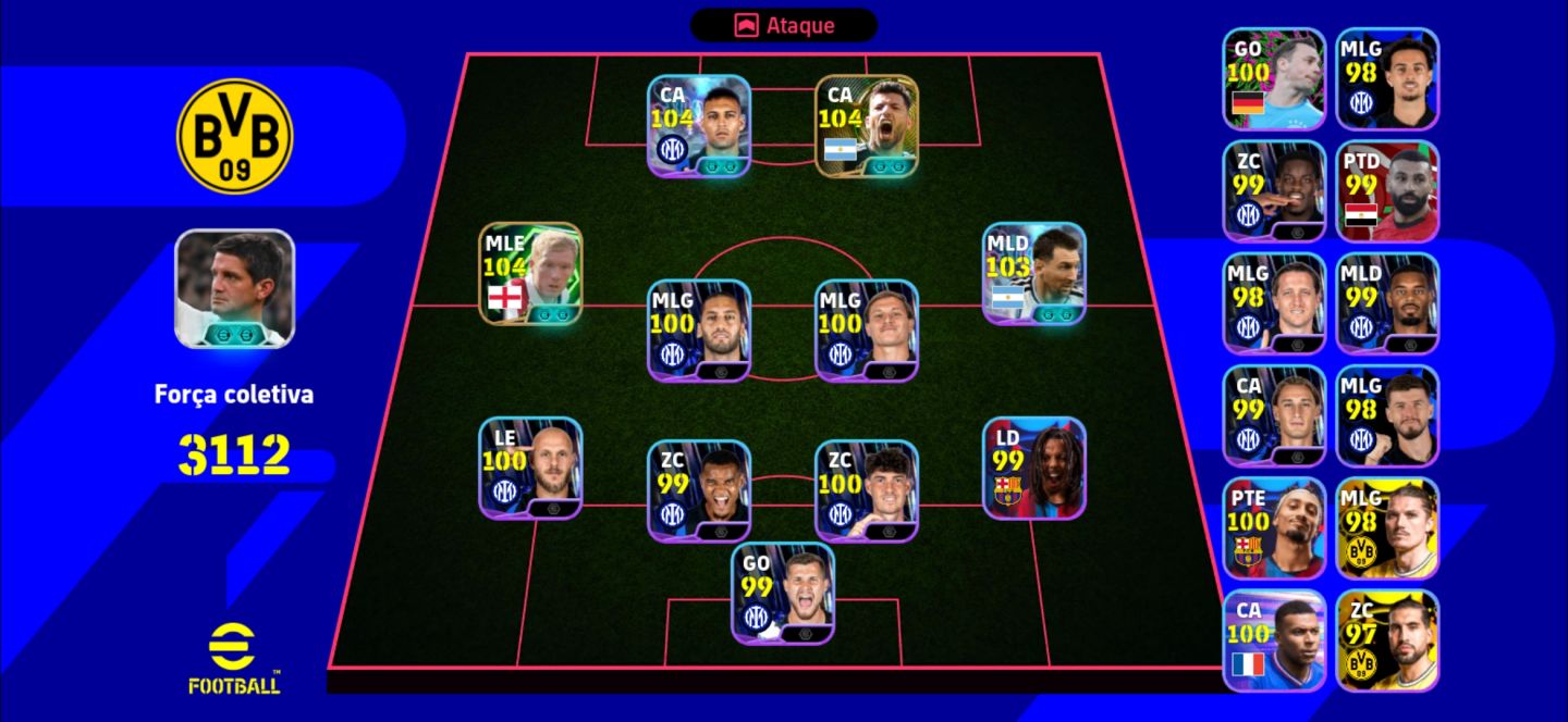 CONTA EFOOTBALL COM PACK DA INTER DE MILÃO | AGUERO | PAUL SCHOLES