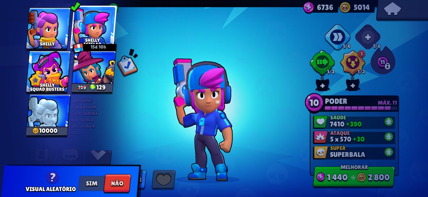Conta de Brawl Stars com Shelly estrelar pra sair rapido