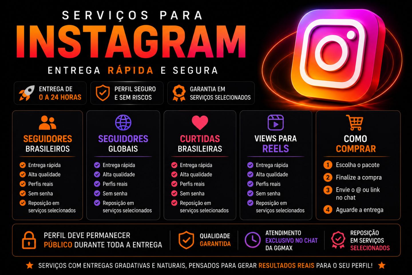 SEGUIDORES INSTAGRAM - CURTIDAS E VIEWS - ENTREGA RÁPIDA