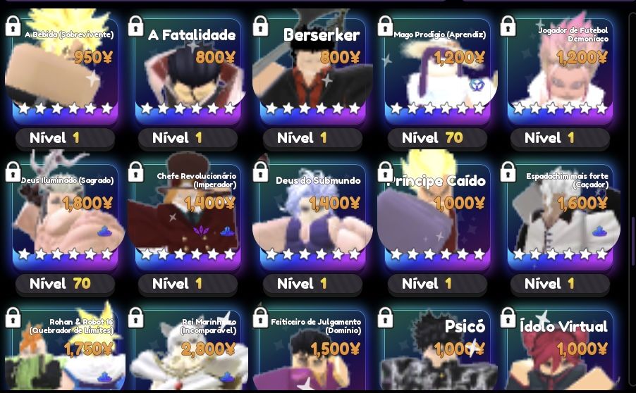 CONTA DE ANIME ADVENTURE, UNIVERSAL TOWER DEFENSE, ANIME VANGUARDS