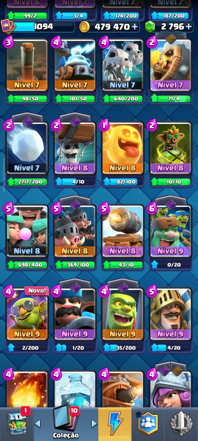 CLASH ROYALE | 6153 TROFÉUS | 114 CARTAS | 2796 GEMAS | 479K OURO | 3 EVOLUÇÃO