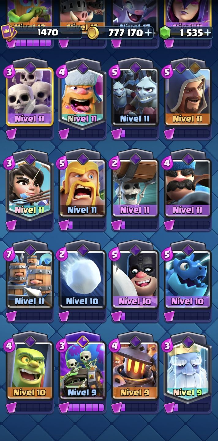 Conta de Clash royale 11K de troféus muitas evoluções