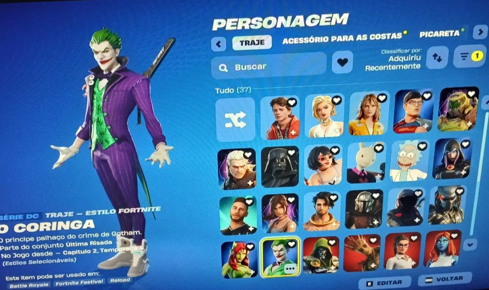 CONTA FORTNITE PARADA MUITA SKIN RARA