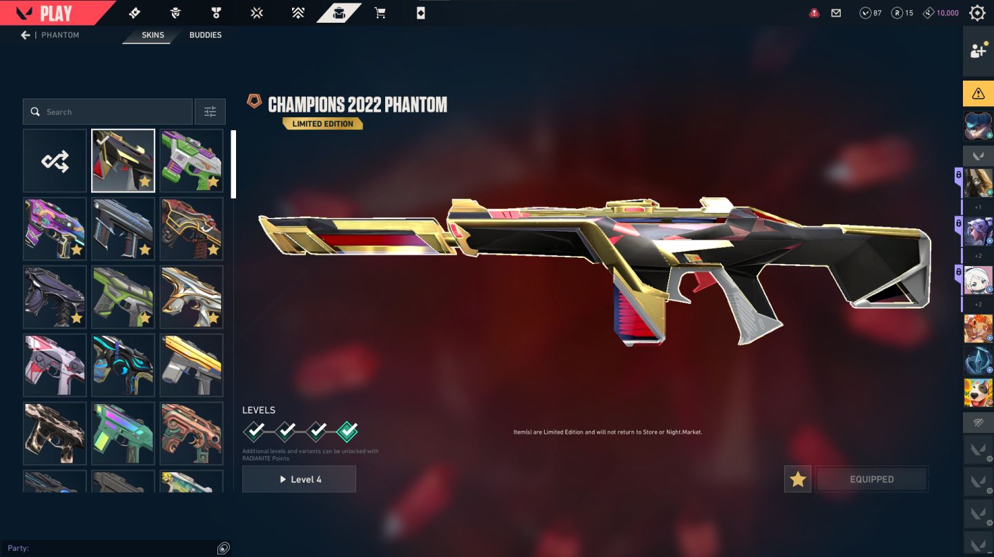 Minha conta do VALORANT com muitas SKINS e CHAMPIONS RARAS