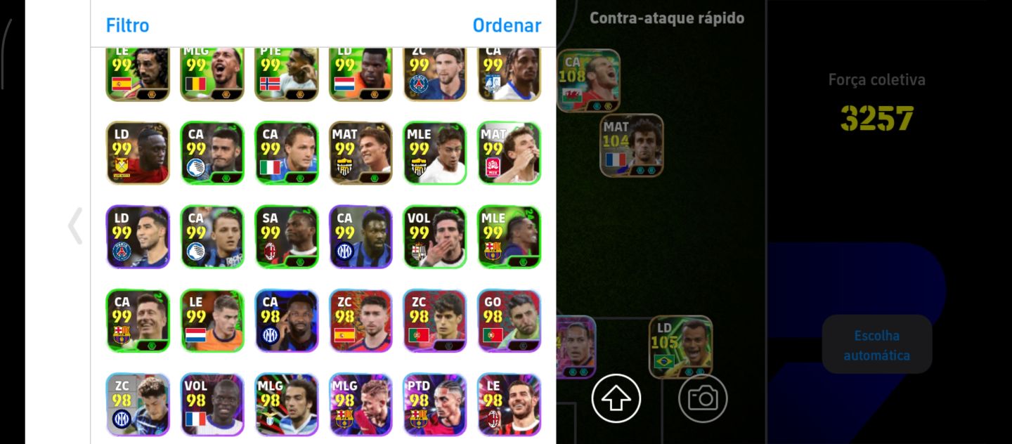 CONTA EFOOTBALL COM 3257 DE FORÇA COLETIVA FULL ATAQUE