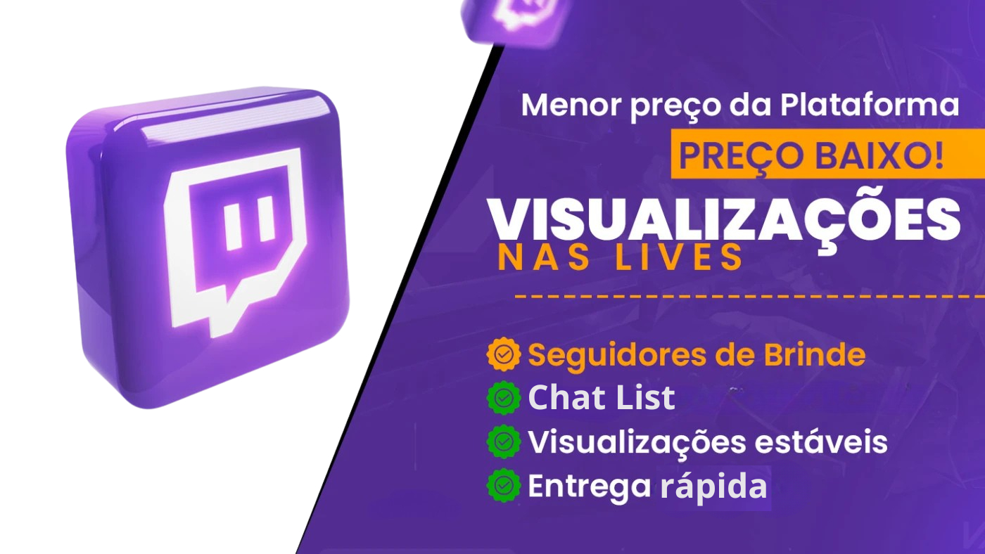 Visualizações LIVE Twitch | 1H |24H |7 DIAS | 30 DIAS + Chat interações opcional