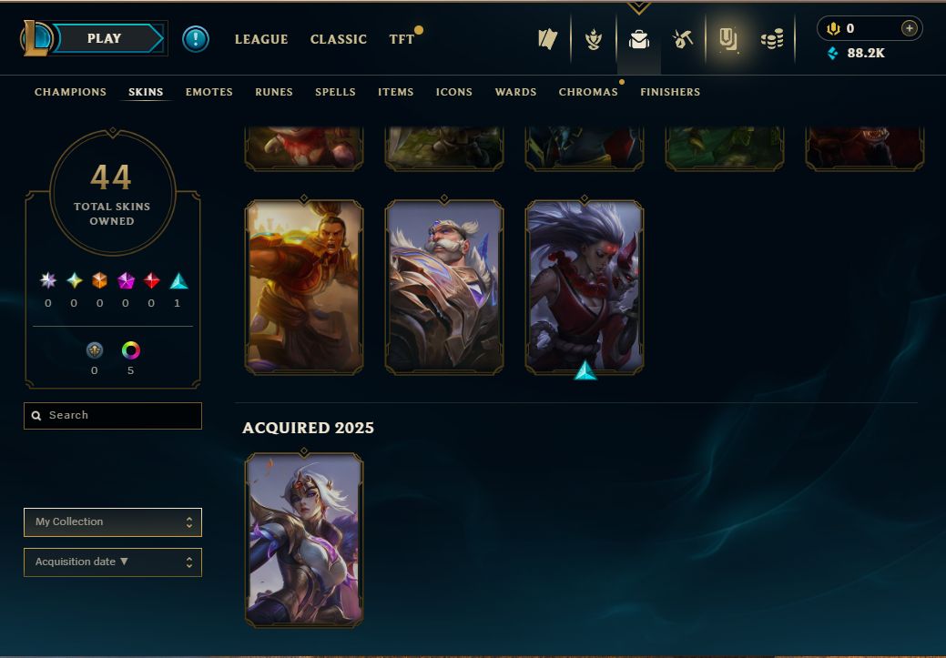 Conta Lol GOLD 2 - 59 Pdl - 34 Campeões - 88K de Essencia Azul