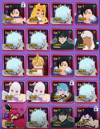 Anime Vanguards Exclusive/Vanguards Units