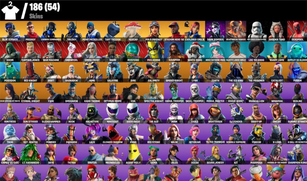 CONTA FORTNITE 186 SKINS FULL ACESS